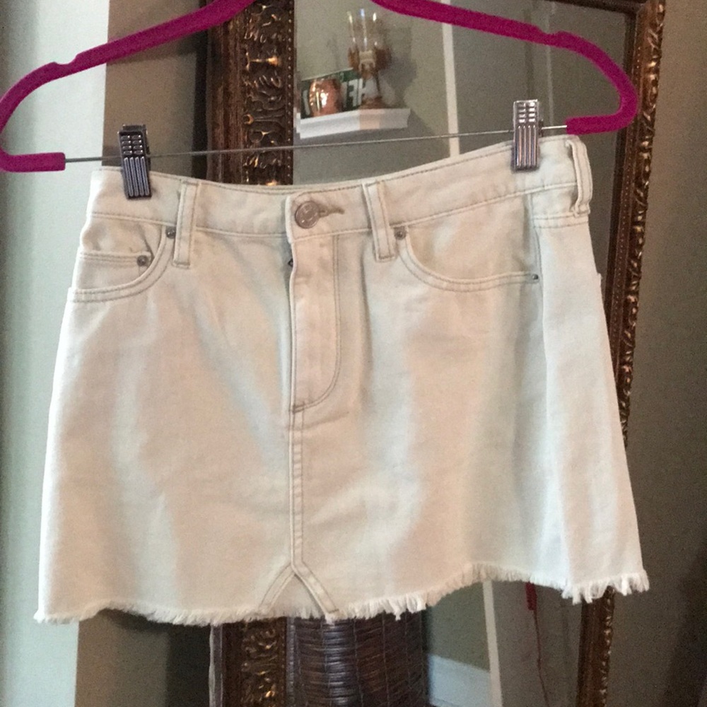 Urban outfitters white denim skirt